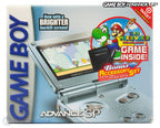 Konsole GBA SP AGS-101 Pearl Blue Target Edt. + Spiel SMW + Tasche + Zubehör