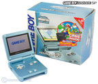 Konsole GBA SP AGS-101 Pearl Blue Target Edt. + Spiel SMW + Tasche + Zubehör