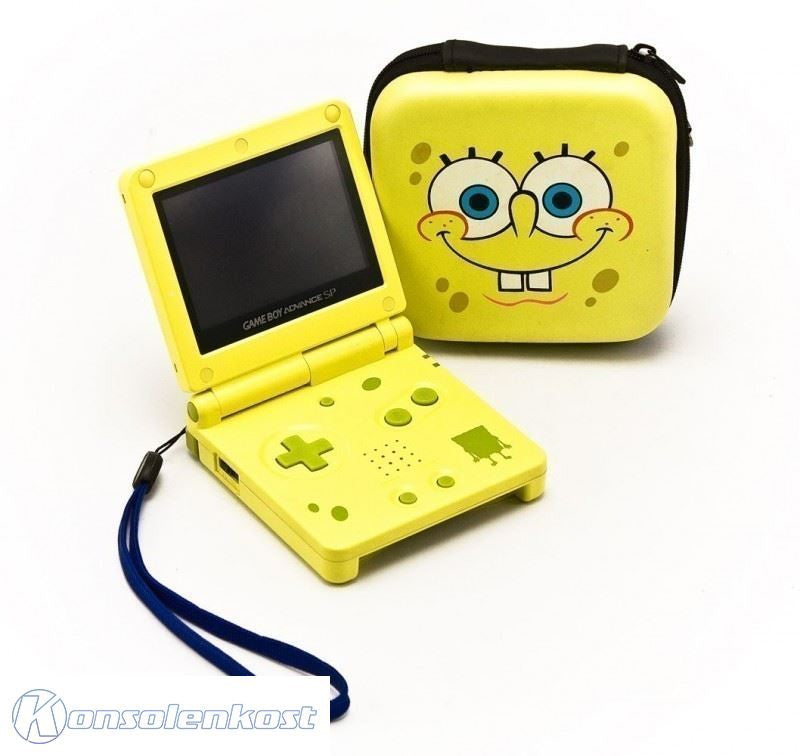 Konsole GBA SP AGS-101 Spongebob Edition mit Tasche + Netzteil — Spongebob Edition mit Tasche