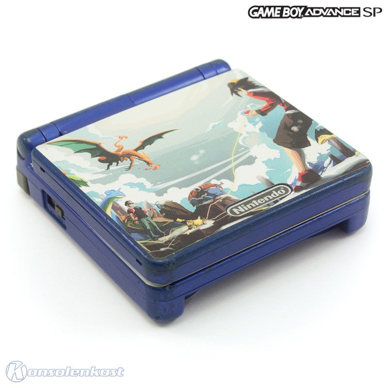 Konsole GBA SP blau Custom Design Pokemon Trainer Battle + Netzteil