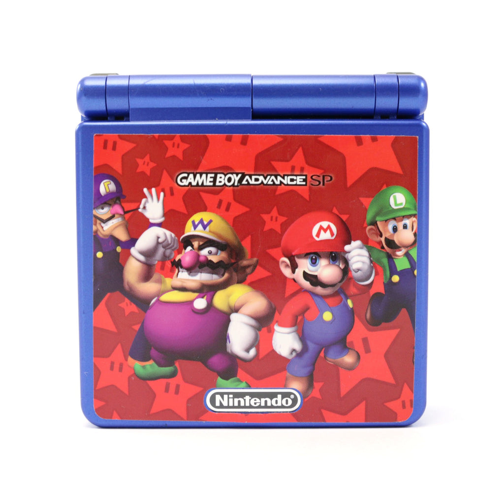Konsole GBA SP blau Custom Design Super Mario + Netzteil
