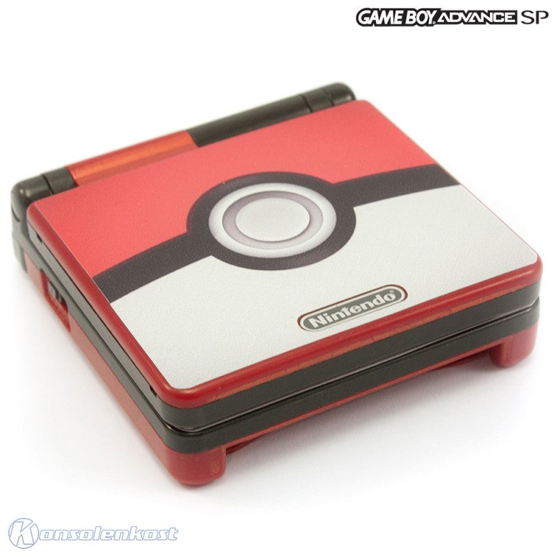 Konsole GBA SP Custom Design Pokemon Pokeball + Netzteil