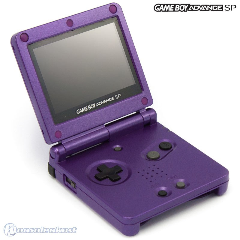 Konsole GBA SP inkl. Netzteil Custom Case metallic-lila AGS-101