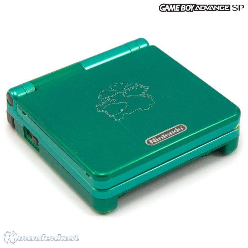 Konsole GBA SP inkl. Netzteil Leaf Green Venusaur Pokemon Center Edition