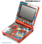 Konsole GBA SP inkl. Netzteil rot Custom Design Ultimate Spider-Man