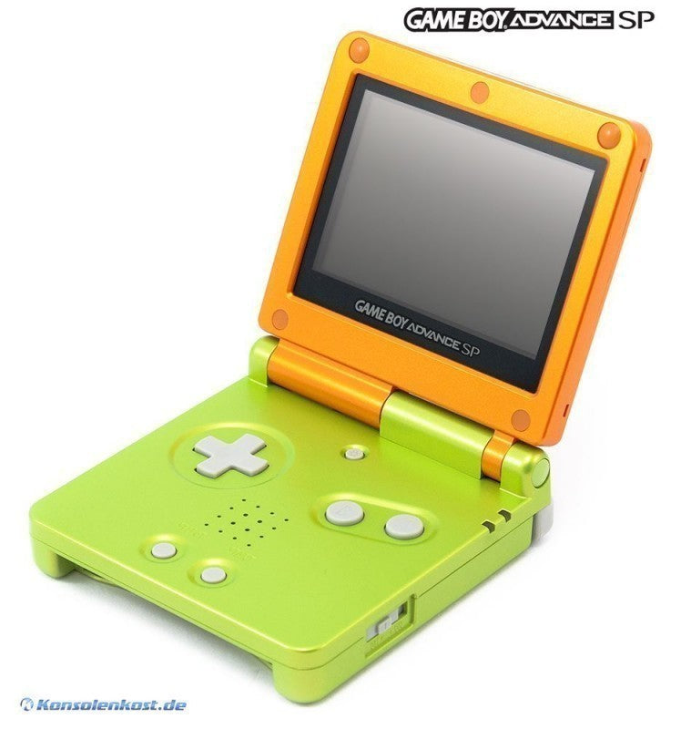 Konsole GBA SP Lime & Orange + Netzteil — Limited Edition