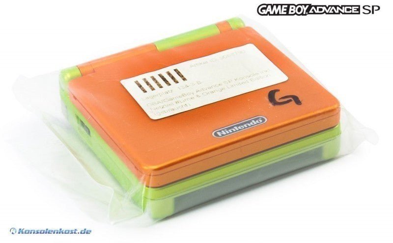 Konsole GBA SP Lime & Orange + Netzteil — Limited Edition