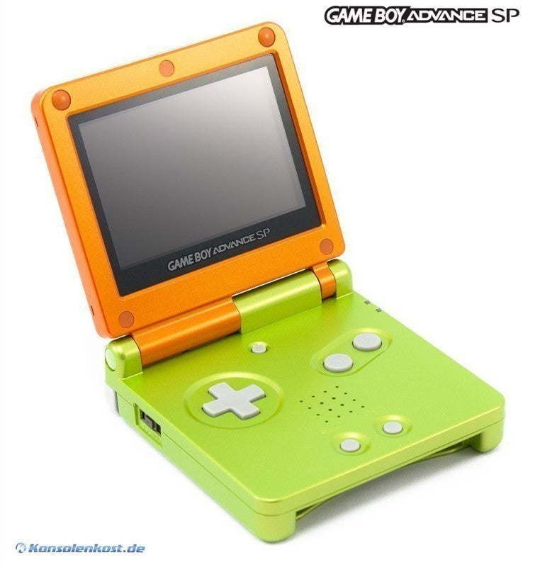 Konsole GBA SP Lime & Orange + Netzteil — Limited Edition