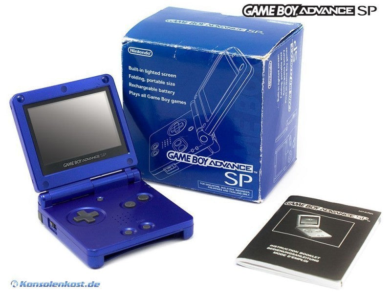 Konsole GBA SP + Netzteil blau