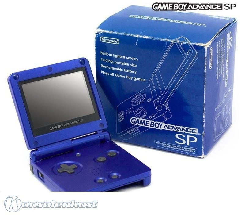Konsole GBA SP + Netzteil blau
