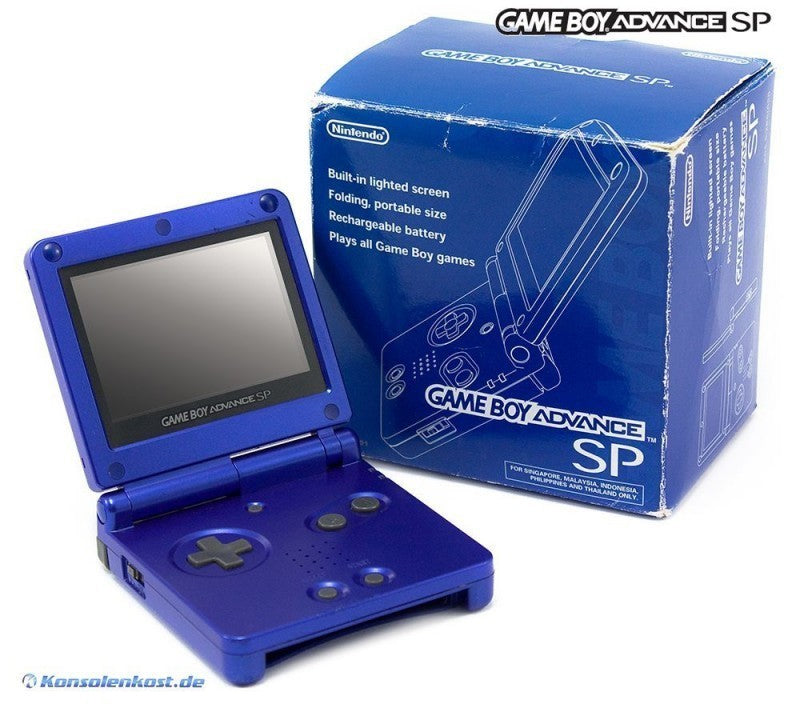 Konsole GBA SP + Netzteil blau