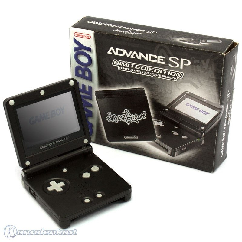 Konsole GBA SP schwarz Who Are You Edition + Netzteil — schwarz Who Are You Edition