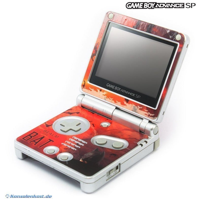 Konsole GBA SP silber Custom Design Batman + Netzteil