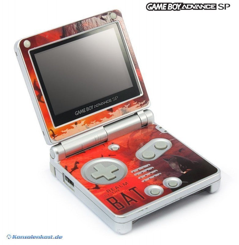 Konsole GBA SP silber Custom Design Batman + Netzteil