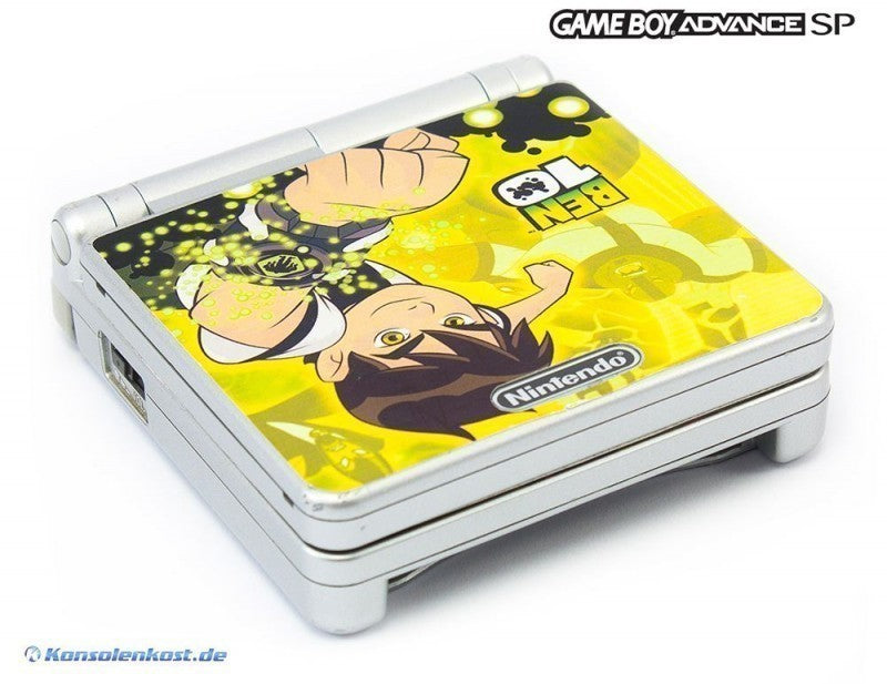 Konsole GBA SP silber Custom Design Ben 10 + Netzteil