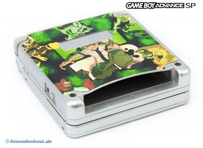 Konsole GBA SP silber Custom Design Ben 10 + Netzteil