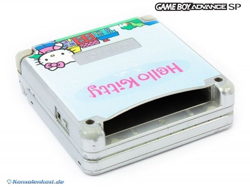 Konsole GBA SP silber Custom Design Hello Kitty + Netzteil