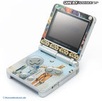 Konsole GBA SP silber Custom Design Star Wars Yoda + Netzteil