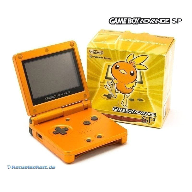 Konsole GBA SP Torchic Orange Pokemon Center Edition + Netzteil (JP) — Torchic Orange Pokemon Center Edition