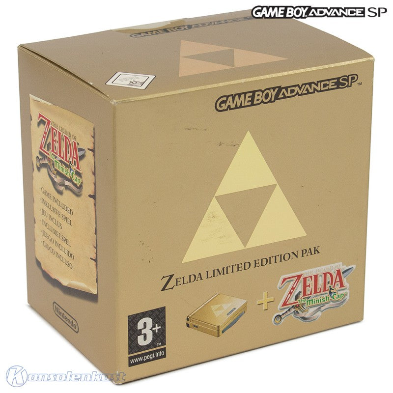 Konsole GBA SP Zelda + Zelda + Netzteil — Limited Edition