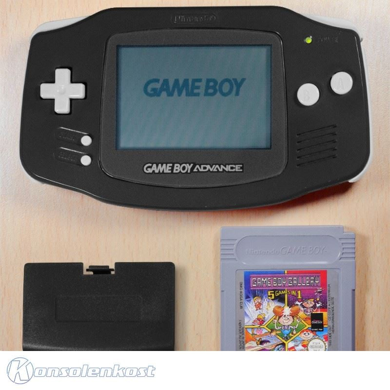 Konsole schwarz + Spiel GB Gallery 5in1