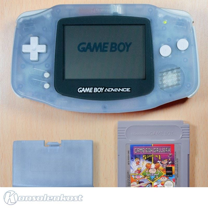 Konsole Clear Blue Glacier + GB Gallery 5in1 Spiel