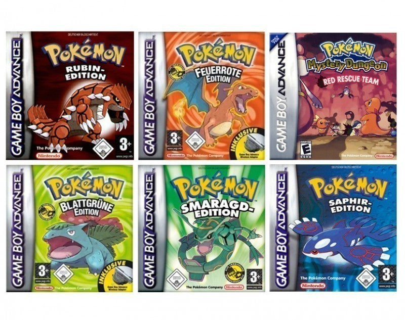 Pokemon Bundle: Rubin + Saphir + Feuerrote + Blattgrüne + Smaragd + Red Rescue Team (DE)