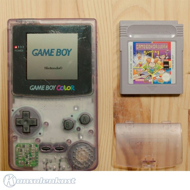 Konsole #Clear/Atomic Purple + Spiel GB Gallery 5in1