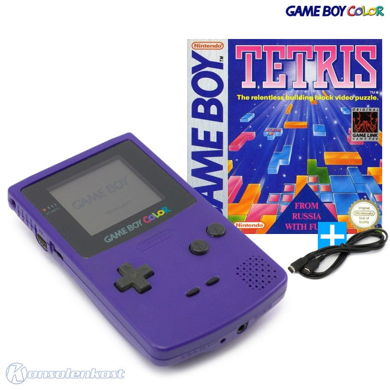 Konsole #Lila/Purple/Grape + Tetris + Linkkabel