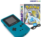 Konsole #Türkis / Blau / Teal + Pokémon Silber + Linkkabel