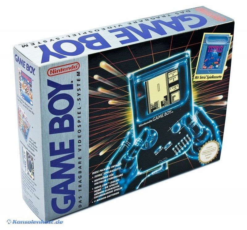 Konsole Classic + Tetris + Linkkabel + Original Kopfhörer grau