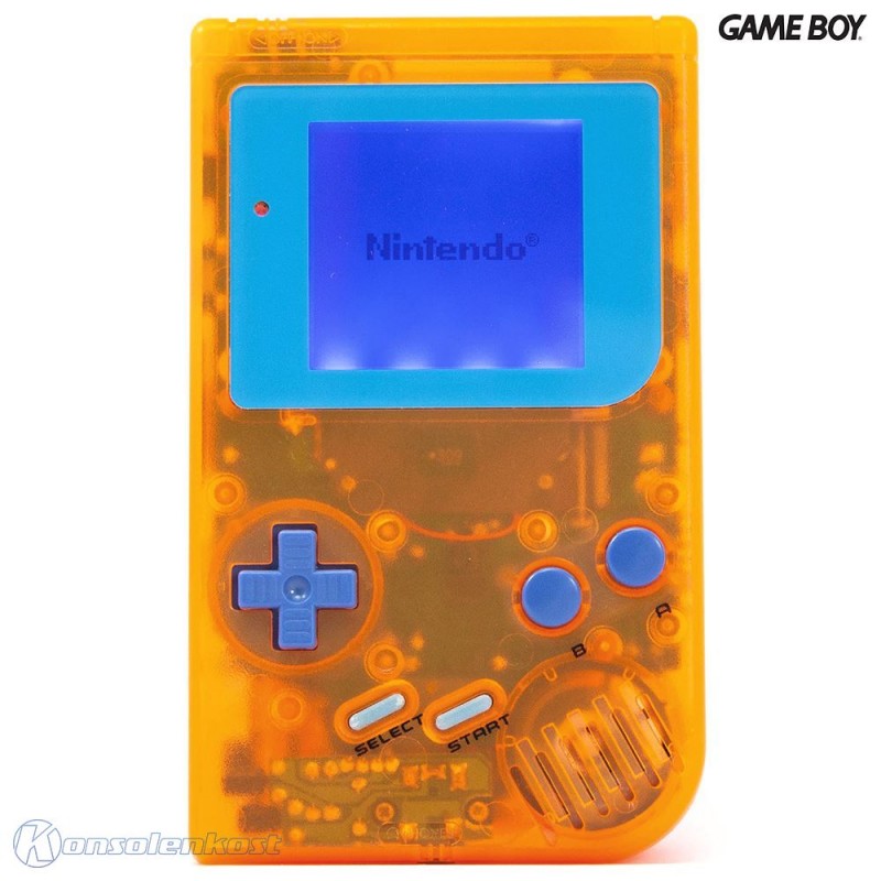 Konsole Classic DMG-01 Custom Case Crazy Orange + Backlight blau