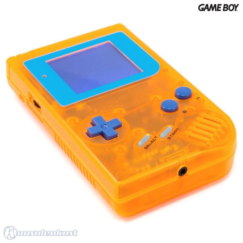 Konsole Classic DMG-01 Custom Case Crazy Orange + Backlight blau