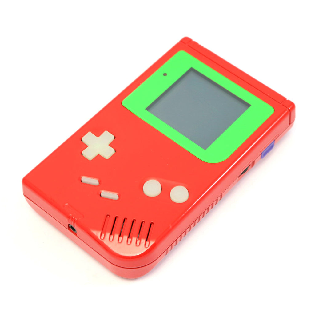 Konsole Classic DMG-01 Custom Case rot lackiert + Silikon Glow Buttons + Backlight grün [bivert]