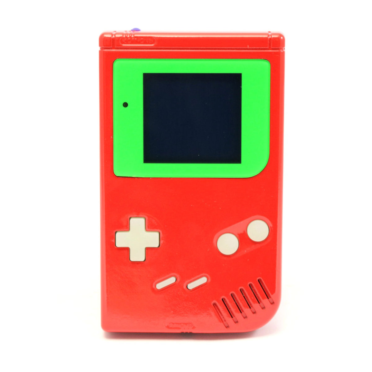 Konsole Classic DMG-01 Custom Case rot lackiert + Silikon Glow Buttons + Backlight grün [bivert]
