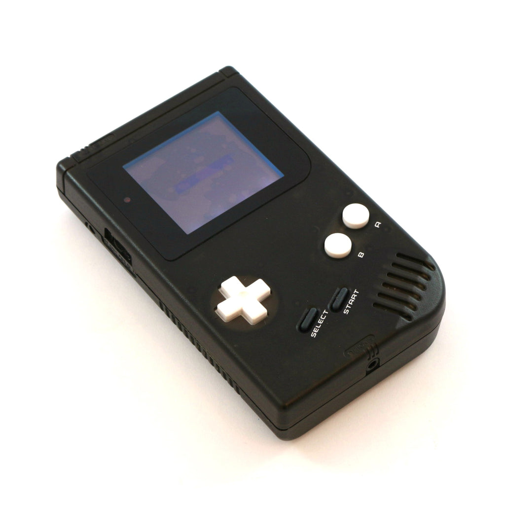 Konsole Classic DMG-01 Custom Case Trans. Black + Backlight mit Blasen blau