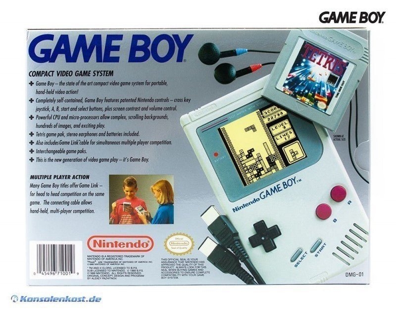 Konsole Classic DMG-01 grau + Tetris + Linkkabel + Original Kopfhörer