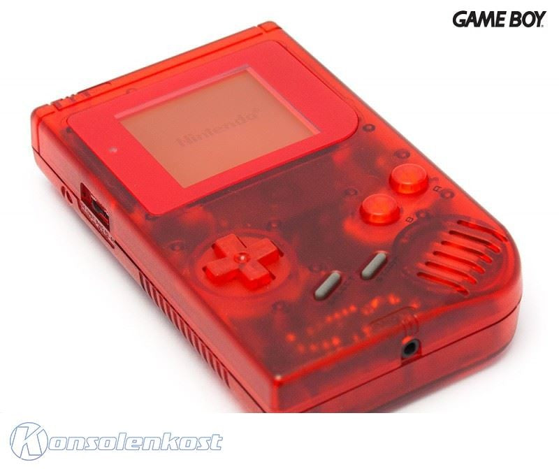 Konsole Classic DMG-01 Custom Case rot-transp. + Backlight rot + neues Display rot