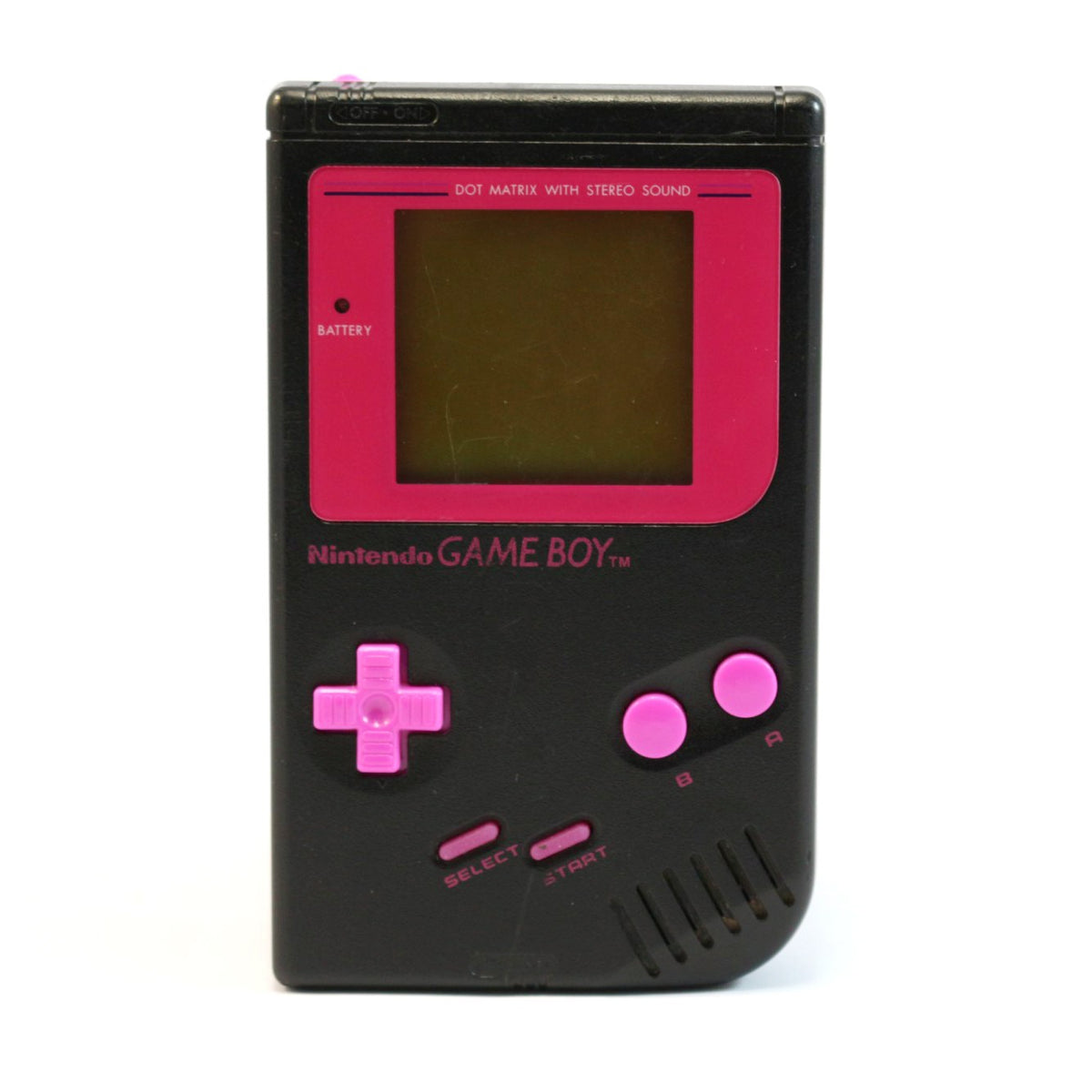 Konsole Classic DMG-01 schwarz Black Jack Custom Design + Backlight rosa