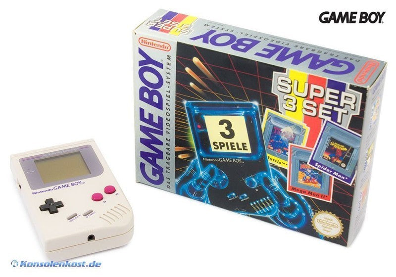 Konsole Classic DMG-01 grau Super 3 Set + 3 Spiele + Original Kopfhörer + Linkkabel