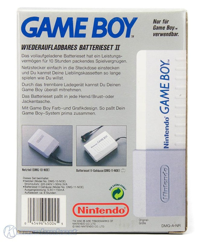 Original Nintendo Rechargeable Battery Pack II Akku DMG-11 + Netzteil DMG-10