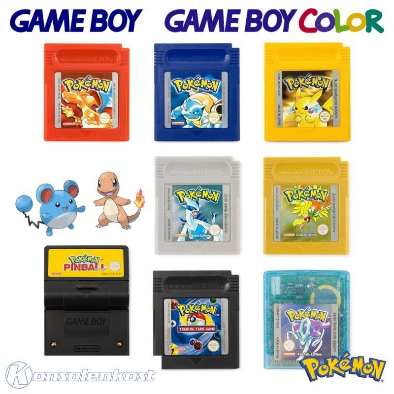 Pokemon Spiele Sammlung: Rot + Blau + Gelb + Silber + Gold + Kristall + u.a.