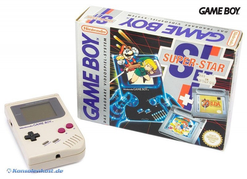Konsole Classic DMG-01 grau Super Star Set + Zelda + Mario Land 2