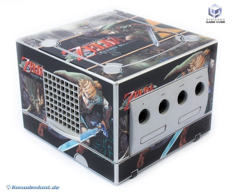 Konsole silber Custom Design Zelda + Controller + Zubehör