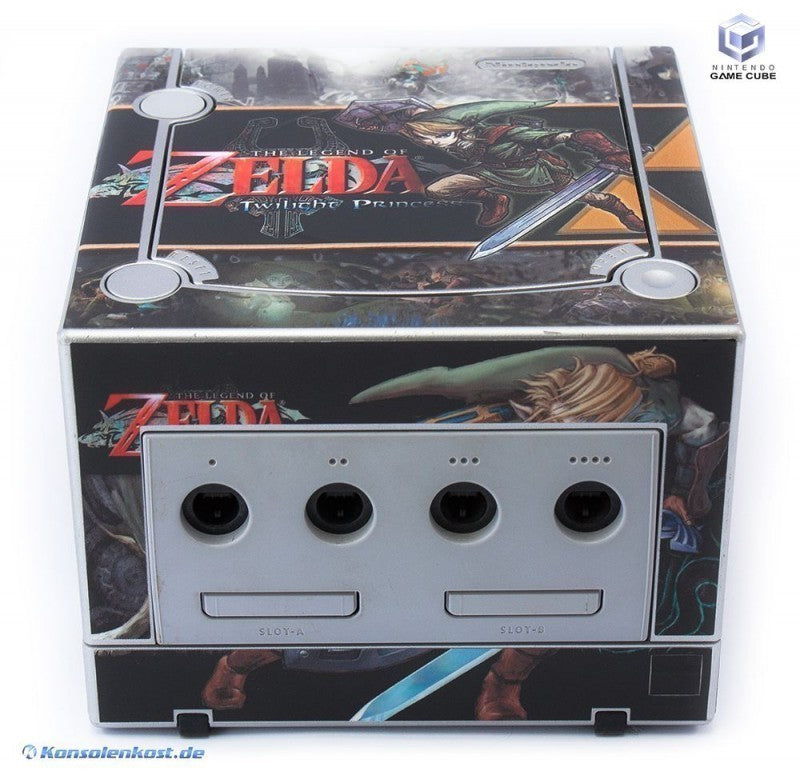 Konsole silber Custom Design Zelda + Controller + Zubehör