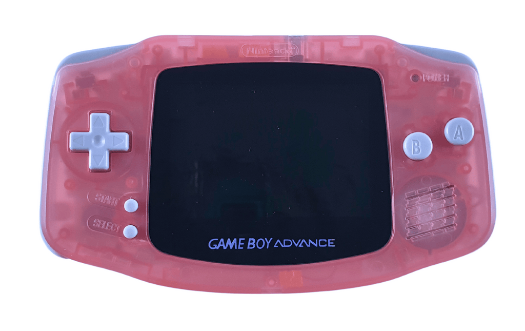 Konsole GBA pink - rosa / Clear Red IPS V3 Touch LCD Display Mod