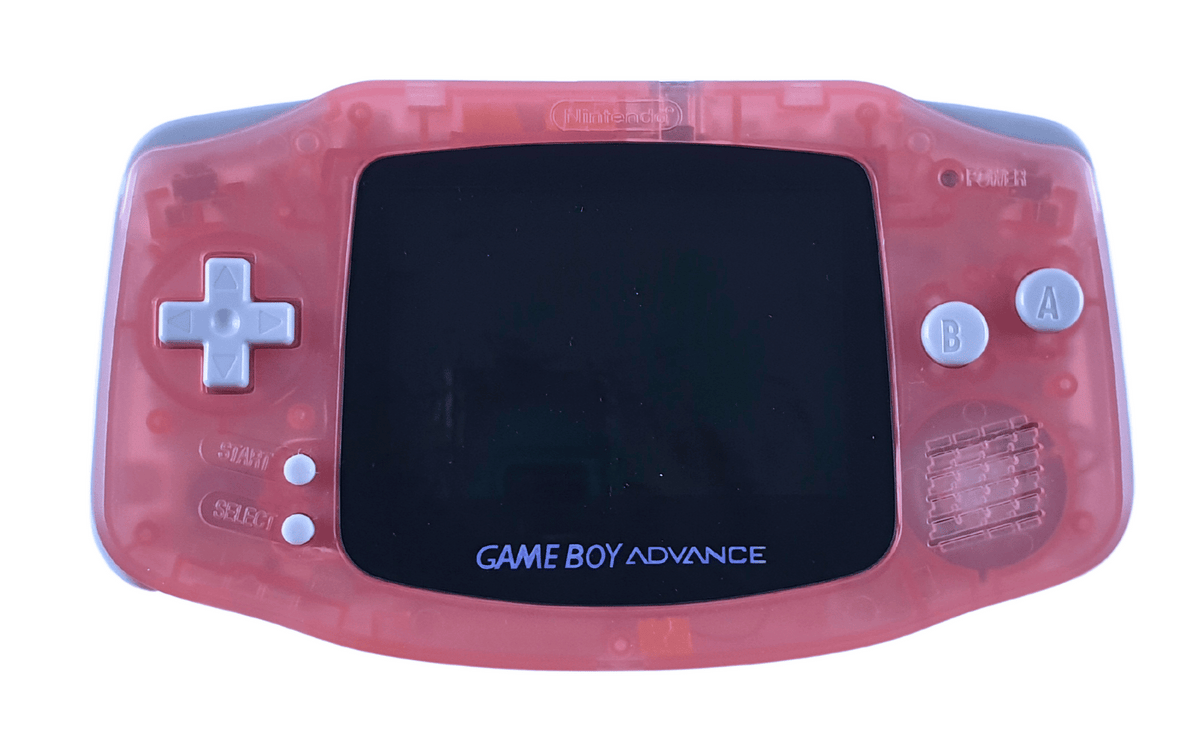 Konsole GBA pink - rosa / Clear Red IPS V3 Touch LCD Display Mod