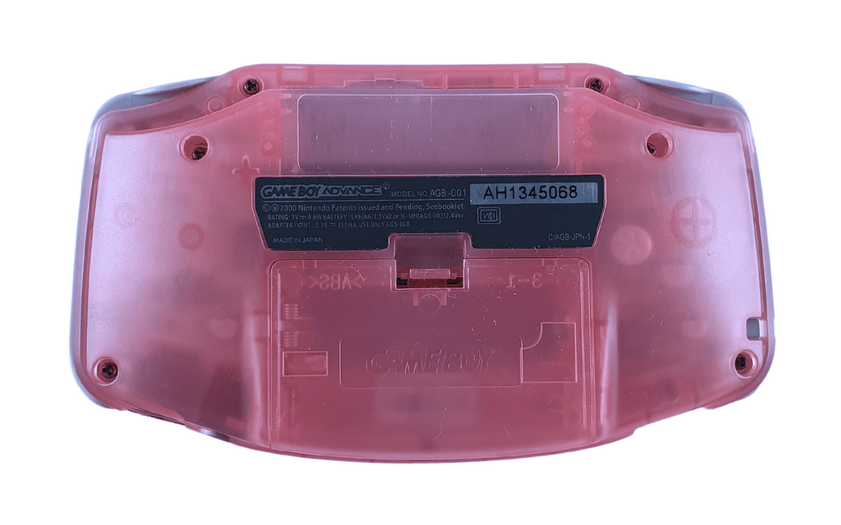 Konsole GBA pink - rosa / Clear Red IPS V3 Touch LCD Display Mod