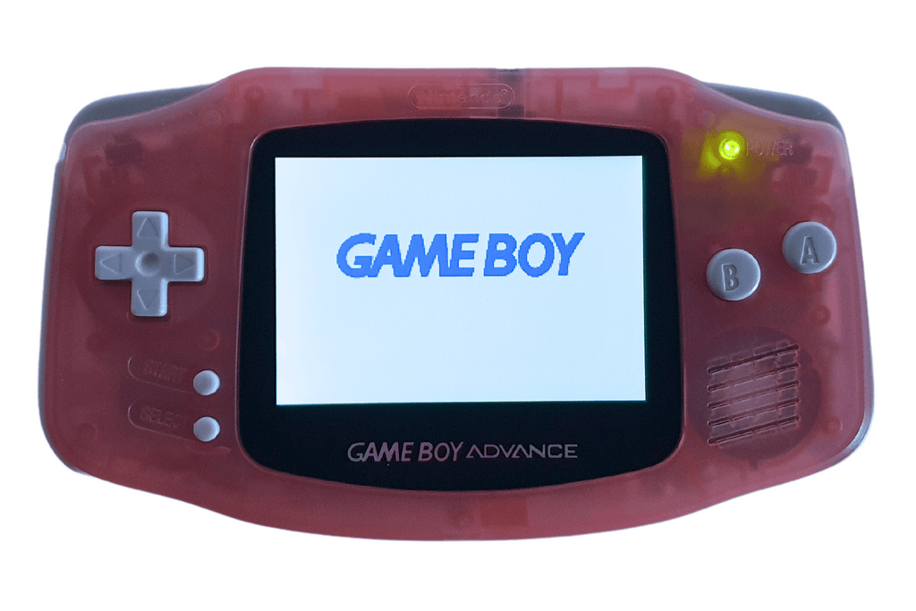 Konsole GBA pink - rosa / Clear Red IPS V3 Touch LCD Display Mod