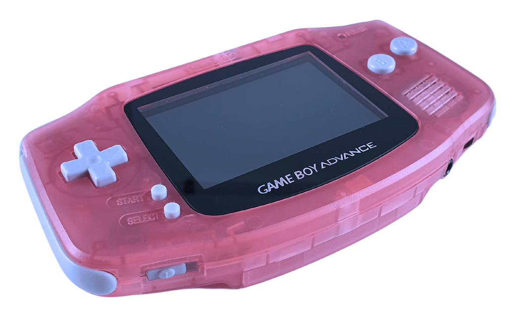 Konsole GBA pink - rosa / Clear Red IPS V3 Touch LCD Display Mod